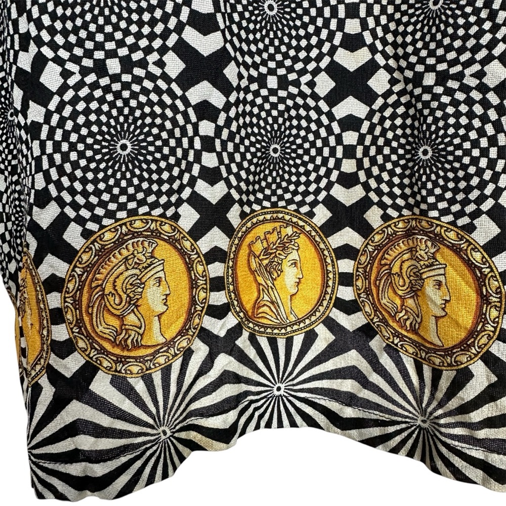 CRÈME De SILK Rare Mythological Pattern Silk Shirt Size L - Picture 3 of 7